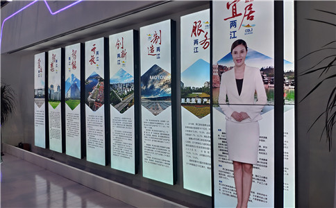 展廳滑軌屏＋虛擬主持人應(yīng)用（局部圖））